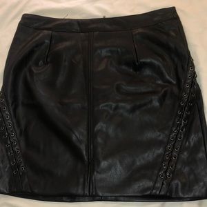 Black leather skirt